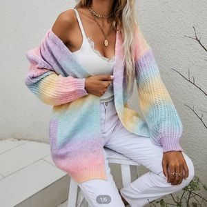Drop shoulder cardigan